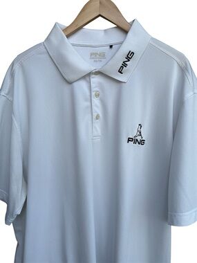 PING Men’s White Polo with Black Logo